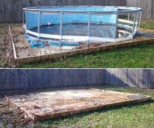 Above ground pool demo in Lakeland, FL